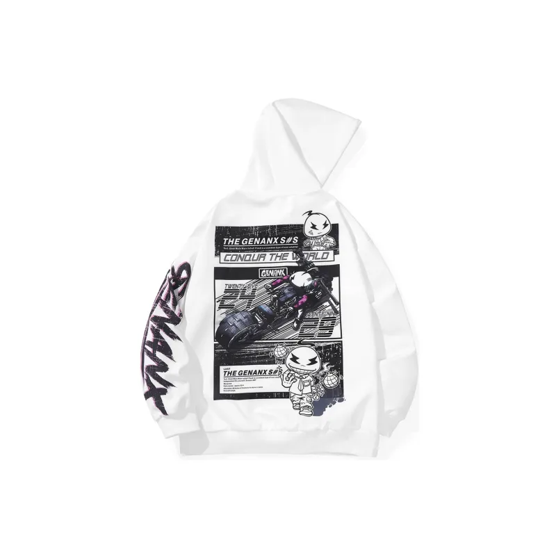 GENANX Sweatshirt Fall Unisex White-1