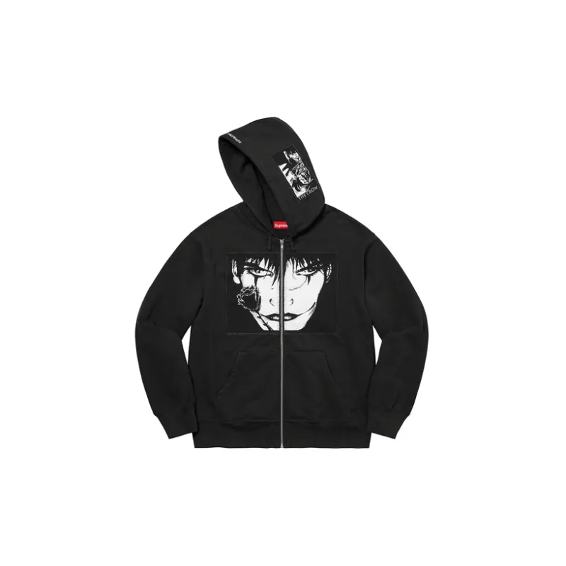 Supreme X The Crow Zip Up Hooded Sweatshirt-4