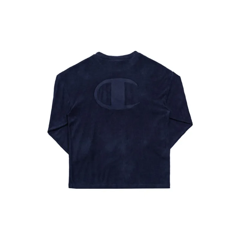 Champion Crew Neck Loose Fit Regular Sweatshirt Japan Version Unisex Navy Blue-1