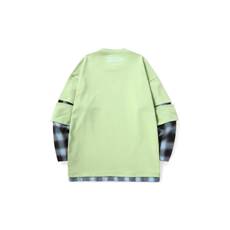 GENANX Crew Neck Loose Fit Regular Sweatshirt Unisex Green-1