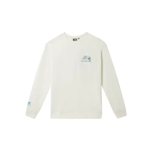 New Balance Unisex Hoodie Printing Round-Neck Sweatshirt White
