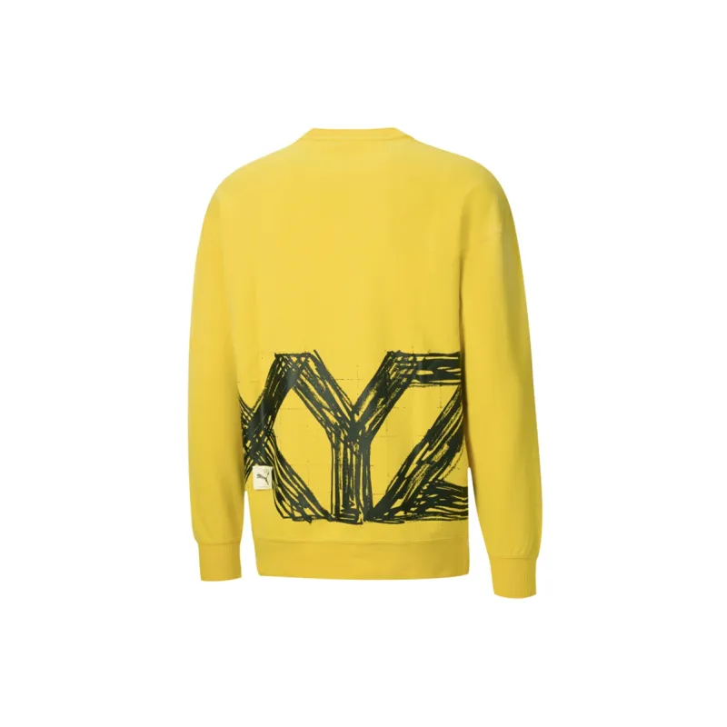 Puma X Michael Lau Crossover Casual Sports Round Neck Yellow-1