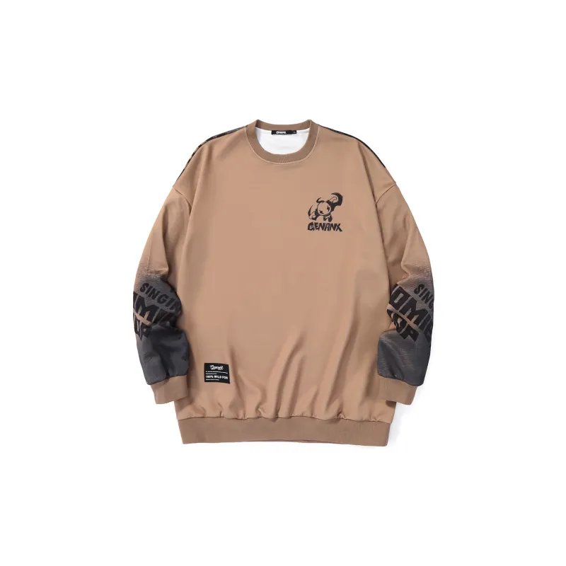 GENANX Crew Neck Loose Fit Sweatshirt Fall Spring Unisex-6