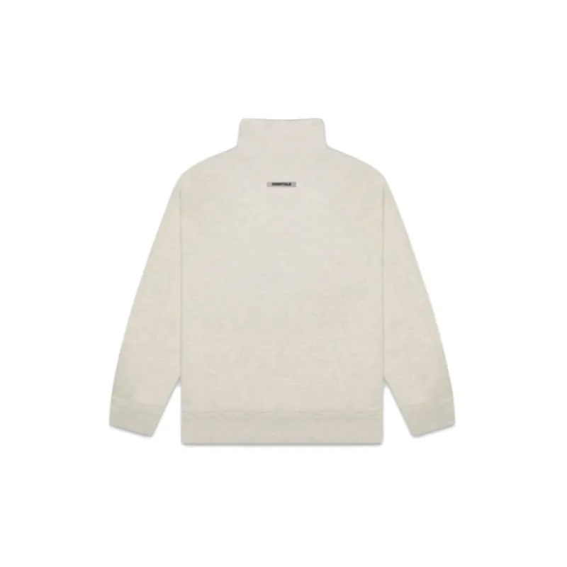 Fear Of God Essentials Pull over Mockneck Sweatshirt Oatmeal Heather-1