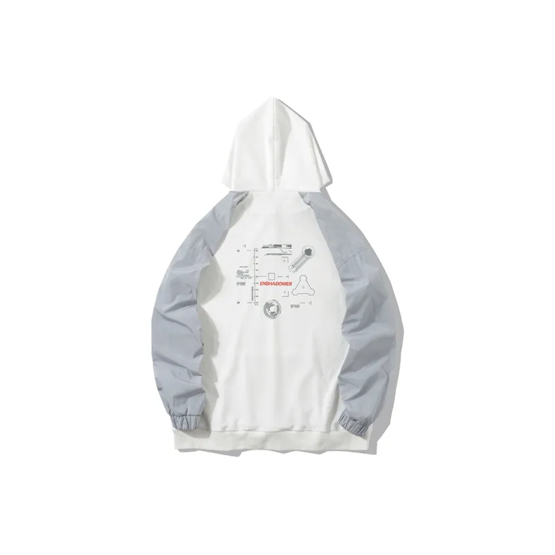 ENSHADOWER Hooded Loose Fit Regular Sweatshirt Unisex White-1