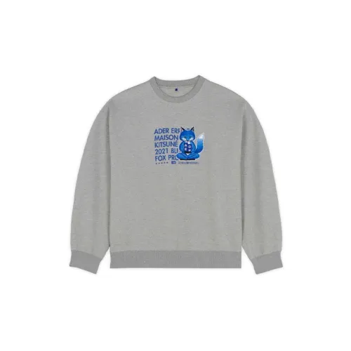 Ader Error X Maison Kitsune Sweatshirts Unisex Gray