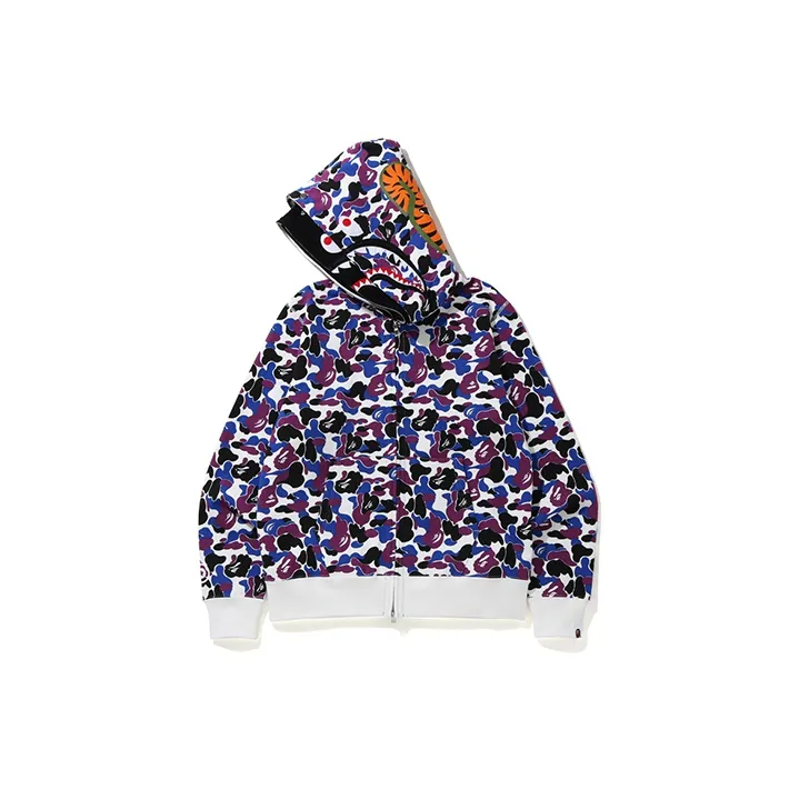 Bape Hong Kong 15th Anniversary Tiger Shark Half Full Zip Hoodie-1