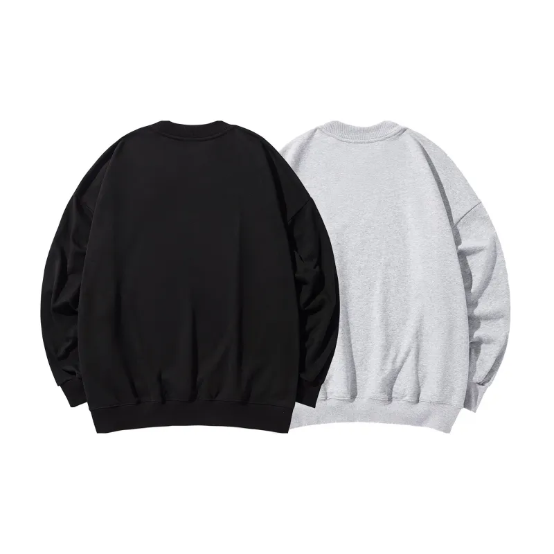 GUKUUL Fun Cartoon Letter Print Crew Neck Loose Fit Pullover Long Sleeved Sweatshirt Unisex-6