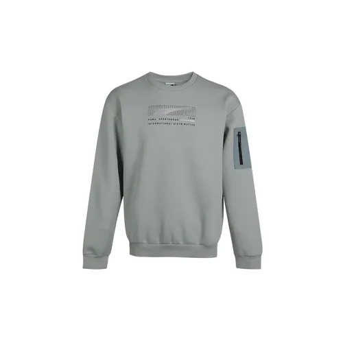 PUMA Sweatshirts Men Gray Green