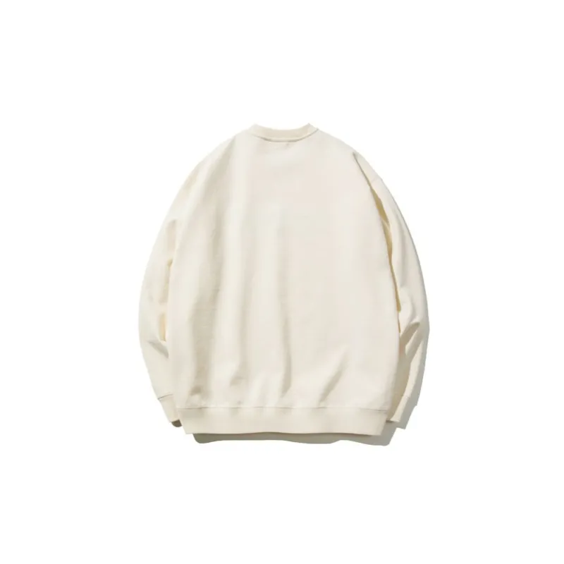 COVERNAT Crew Neck Loose Fit Regular Sweatshirt Unisex Ivory White-1