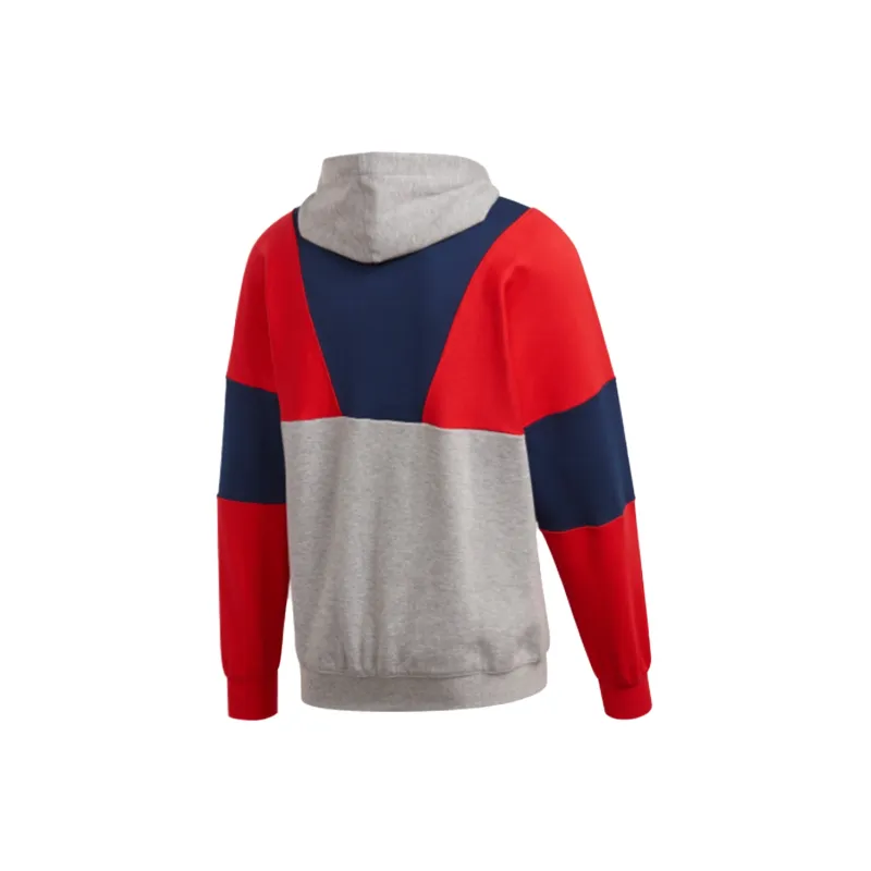 Adidas Originals Hoody Colorblock Sweatshirts Men Gray Red Blue-1