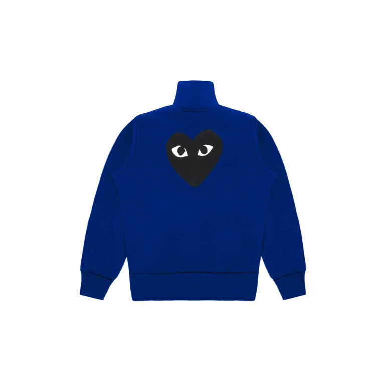 CDG Play Big Black Heart Zip Up Sweatshirt Navy-1