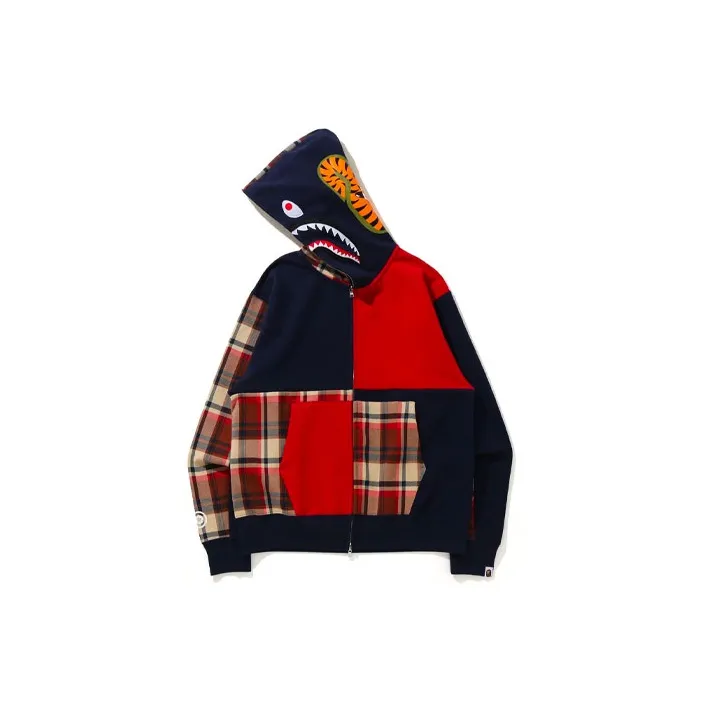 Bape Check Shark Relaxed Full Zip Hoodie-4