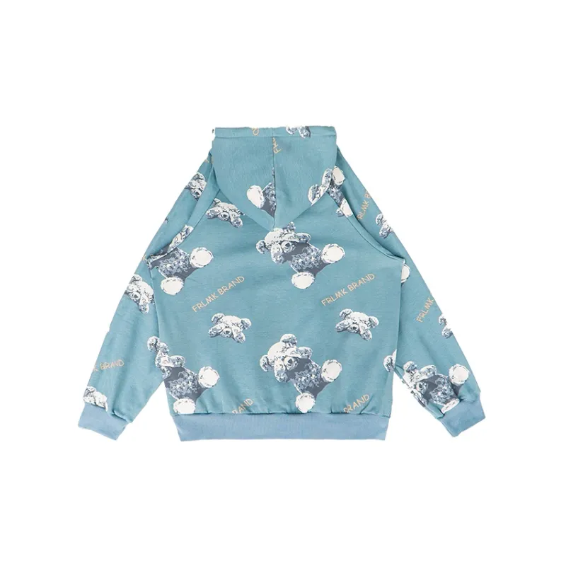 FRLMK Hooded Loose Fit Regular Sweatshirt Unisex Blue-1