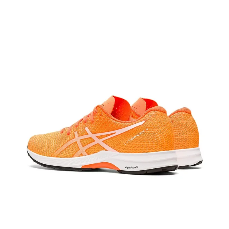 Asics Lyteracer 4 Cushioning, Slip Resistant, And Abrasion Resistant Low Top Running Shoes Women's Orange White-3