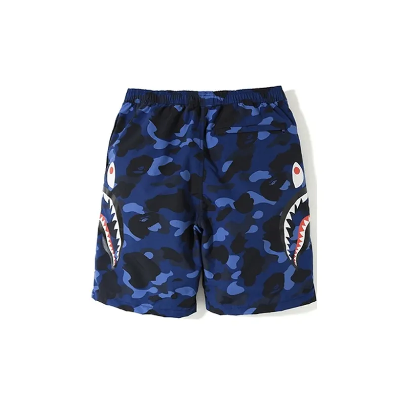 Bape Color Camo Side Shark Beach Shorts-1