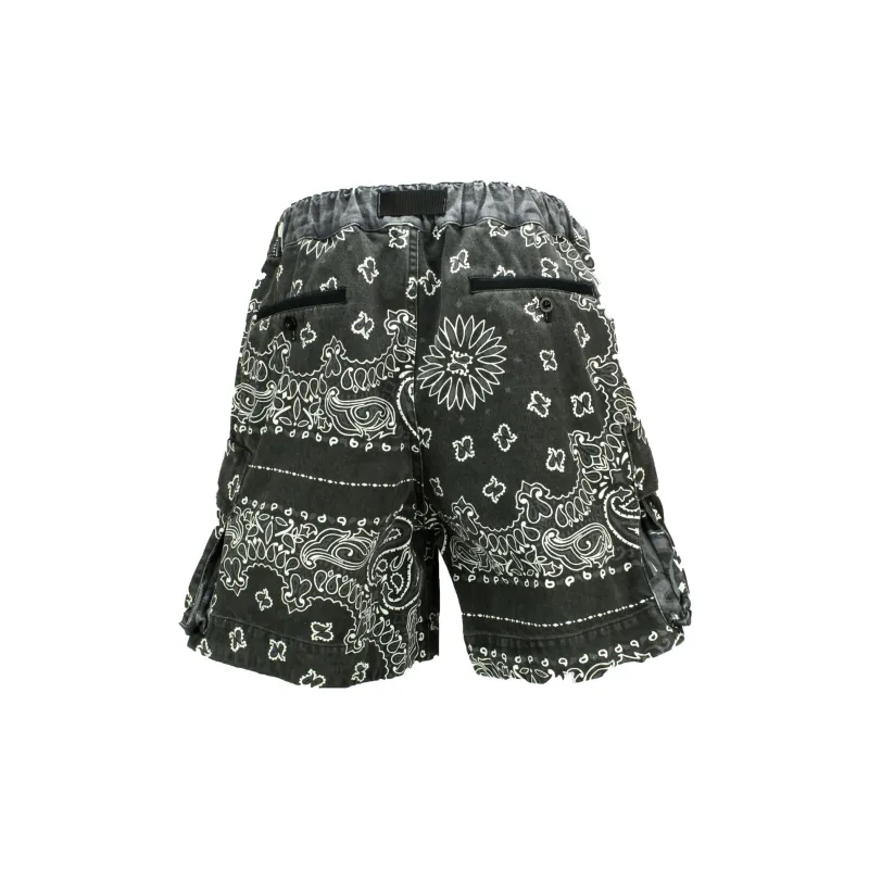 Sacai Bandana print Belted Bermuda Shorts-1