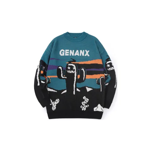 GENANX Sweaters Unisex Black/Blue