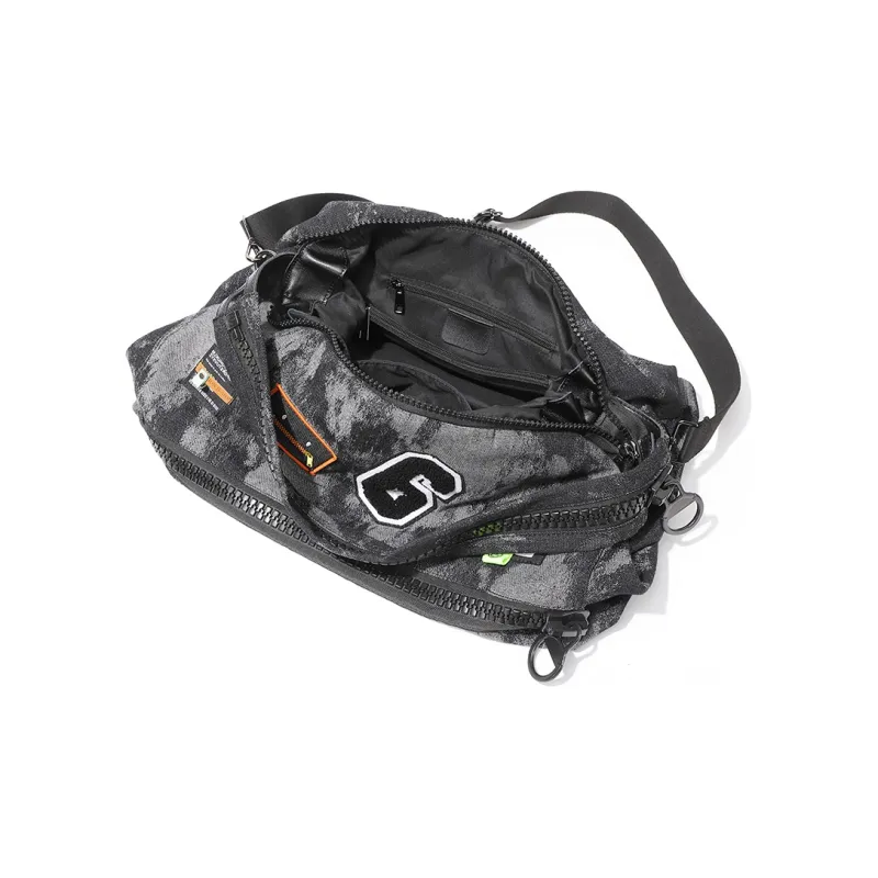 MASTER CANVAS Fabric Shoulder Bag Crossbody Bag Travel Bag Gym Bag Large Size Unisex Black Gray Color-6