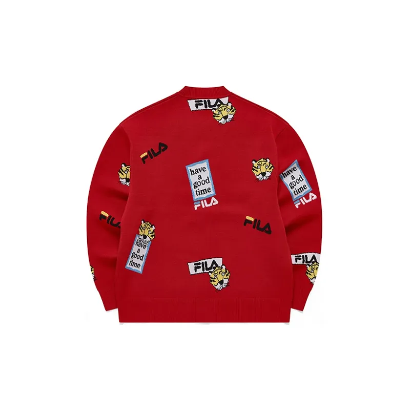 FILA Co branded Year Of The Tiger Collection Sweater Unisex Legend Red-1