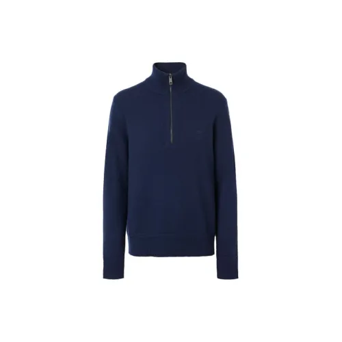 Burberry Cashmere Sweaters Men Marine Blue