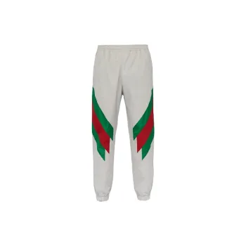 GUCCI Knitted Sports Pants Men's Ivory White
