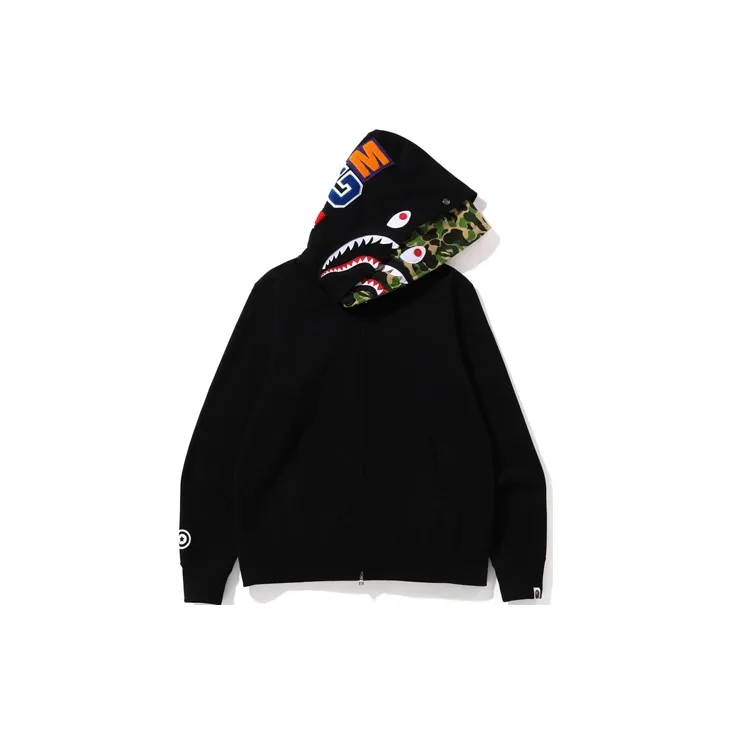 A BATHING APE Abc Camo Shark Wide Fit Full Zip Double Hoodie-1