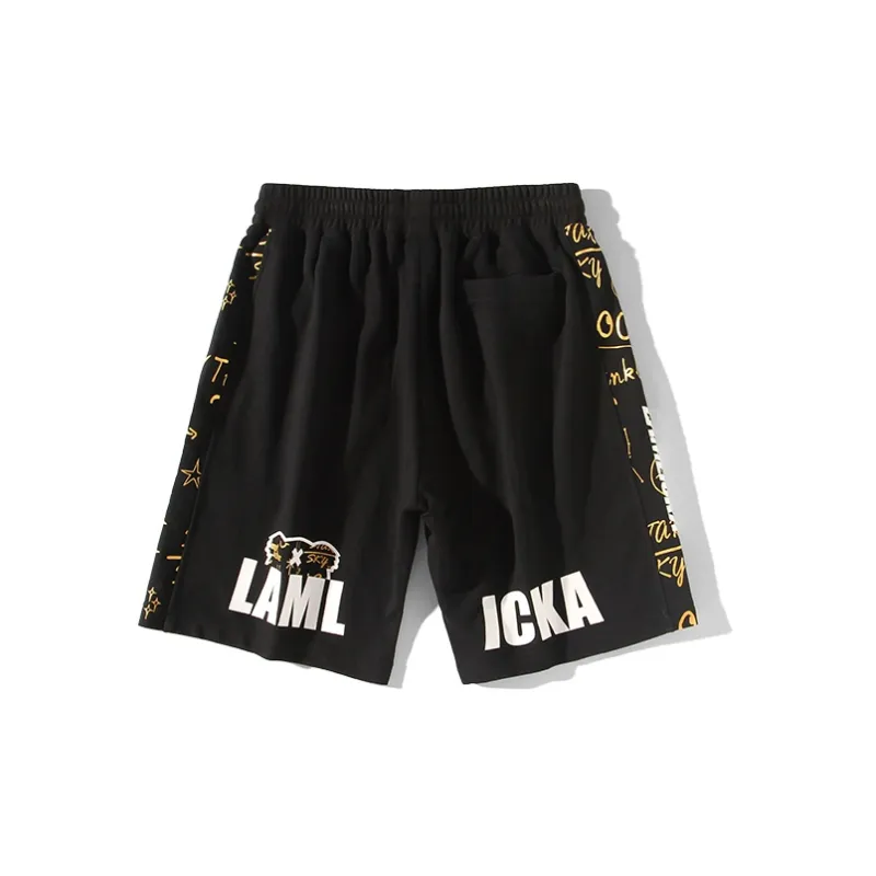 LAMLICKA Loose Fit Shorts Unisex Black-1