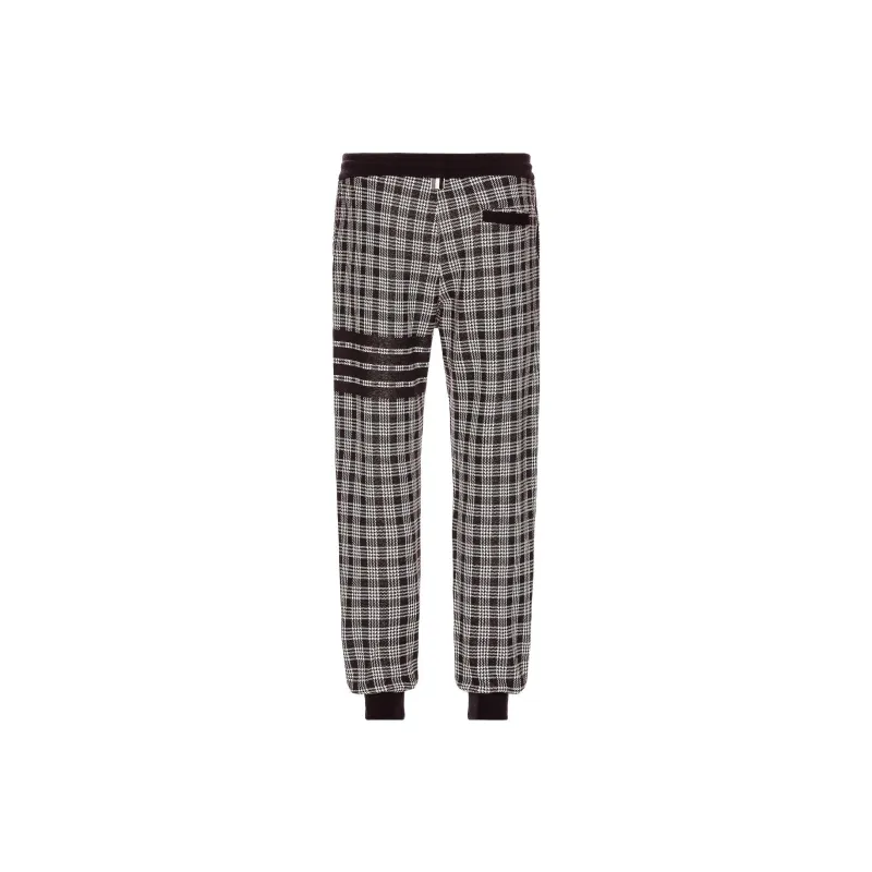 THOM BROWNE Check Pattern Drawstring Track Pants-1