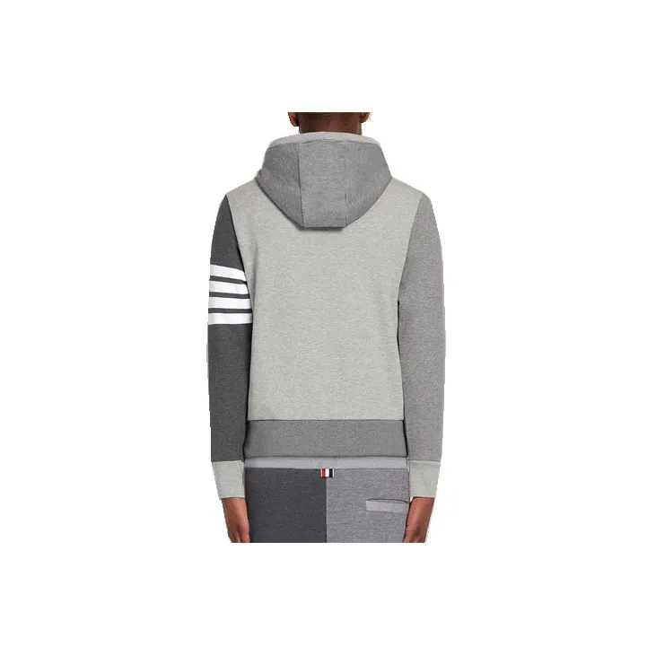 THOM BROWNE Panelled Drawstring Hoodie-1