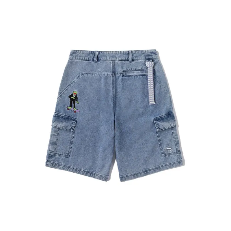 LiNing x Disney Denim Shorts Men's Blue-1