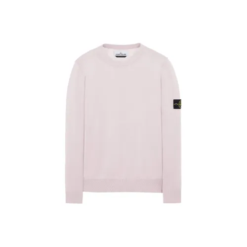 STONE ISLAND Logo Patch Crewneck Rose Quartz