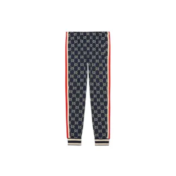 GUCCI GG Men Jacquard Jogging Pant Blue/Ivory