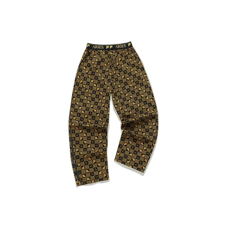 FILA FUSION ARIES Collaboration Collection Knitted Sweatpants Unisex Pitch Black-1