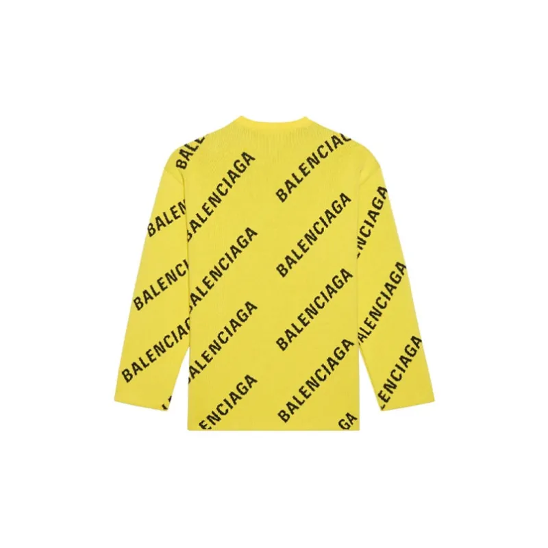 Balenciaga Allover Logo Knit Oversized Crewneck-1