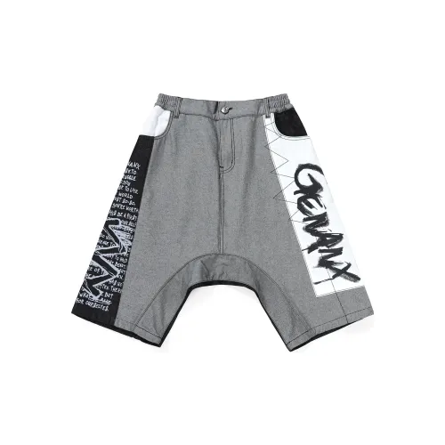 GENANX Denim Shorts Unisex Black Gray