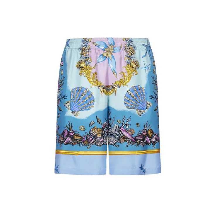 VERSACE Trésor De La Mer Print Silk Shorts-1