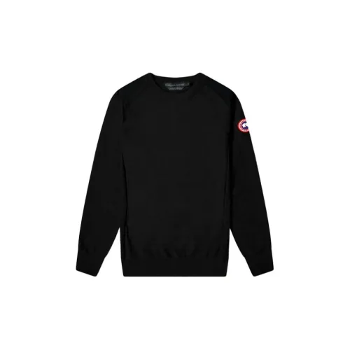 Canada Goose Men’s Round-neck Logo Black Sweater