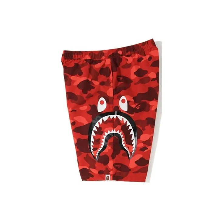 Bape Color Camo Side Shark Beach Shorts-2