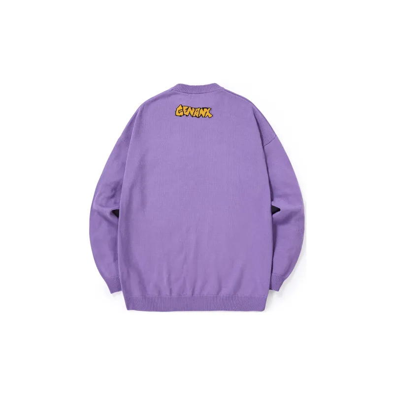 Loose Fit Sweater Unisex Purple-1