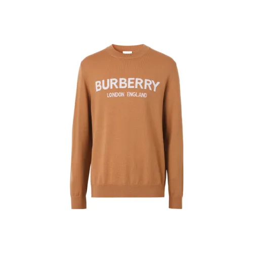 Burberry Logo Intarsia Wool Blend Sweater 