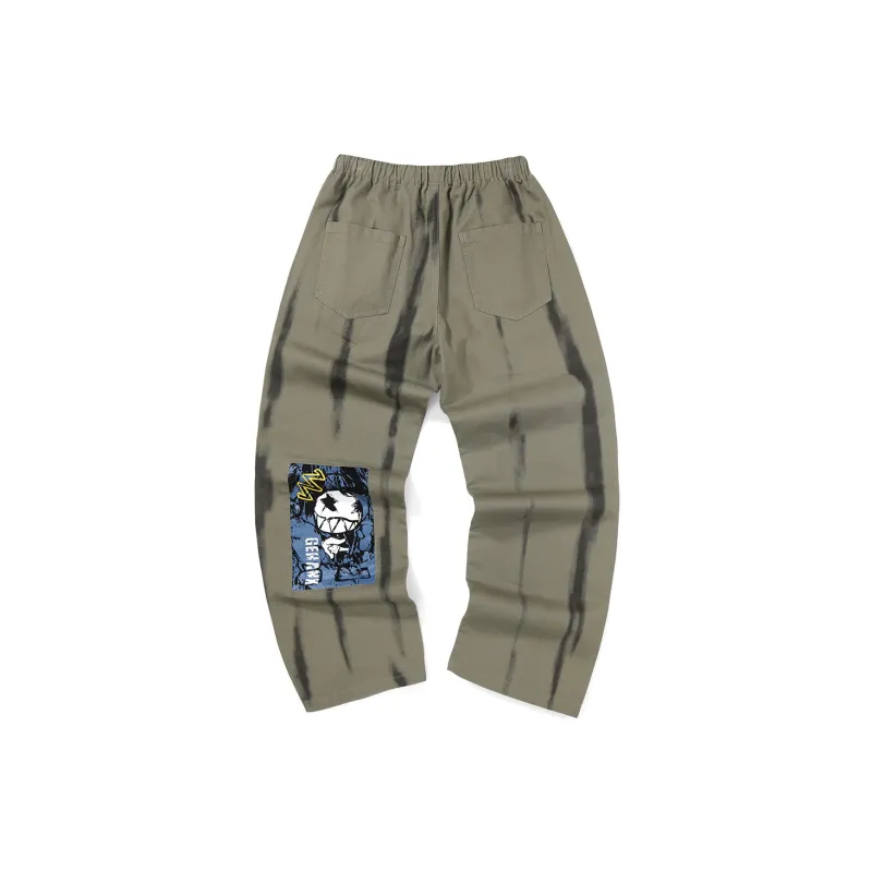 GENANX Casual Pants Unisex Military Green-1