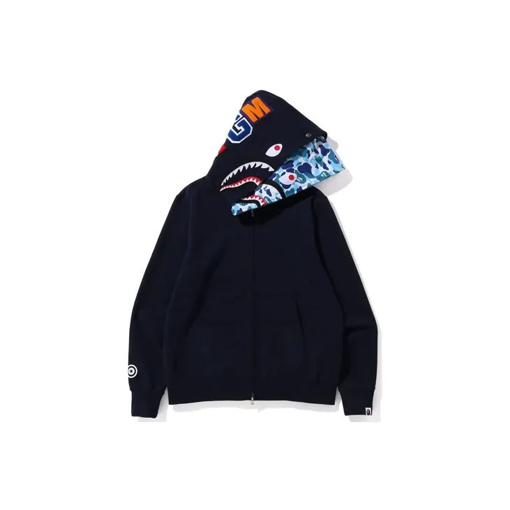 A BATHING APE Abc Camo Shark Wide Fit Full Zip Double Hoodie-7