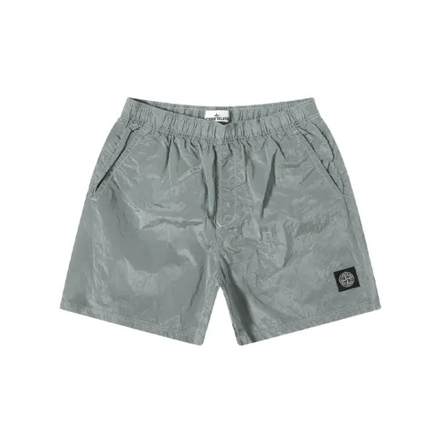 STONE ISLAND Casual Shorts Men Gray Blue