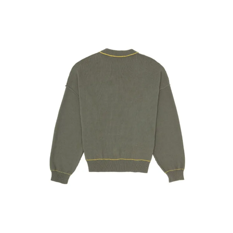 PALM ANGELS Smiley Intarsia Burning Head Knitted Crewneck-1