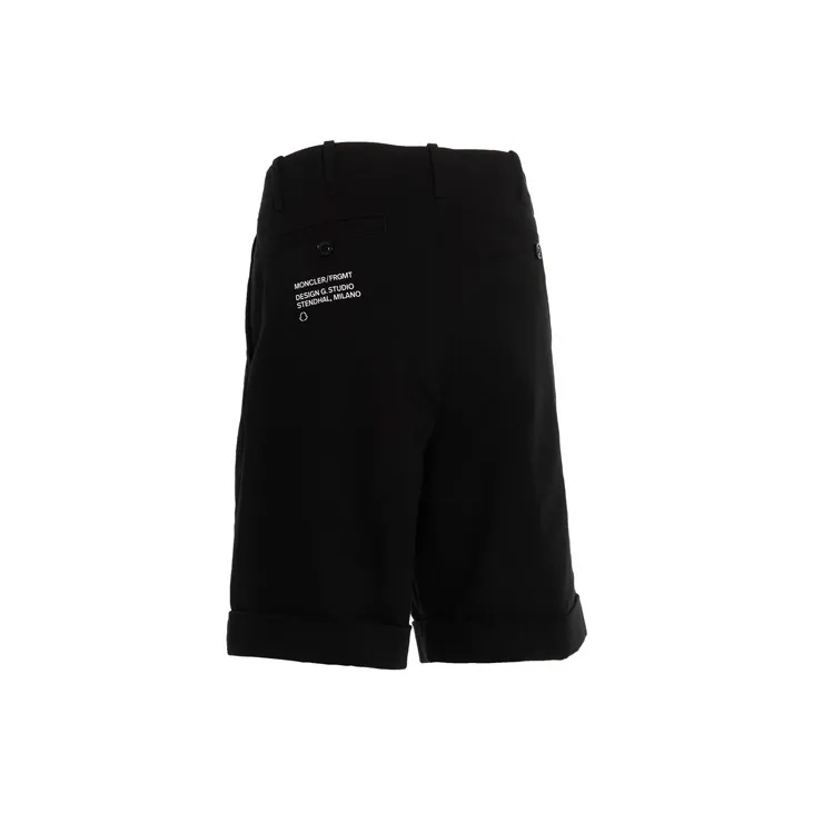 MONCLER GENIUS Moncler X Fragment Hiroshi Fujiwara Logo Printed Sweat Shorts-2