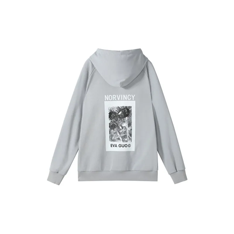 NORVINCY Hip Hop Loose Casual Outerwear Sweatshirt Unisex Gray-1