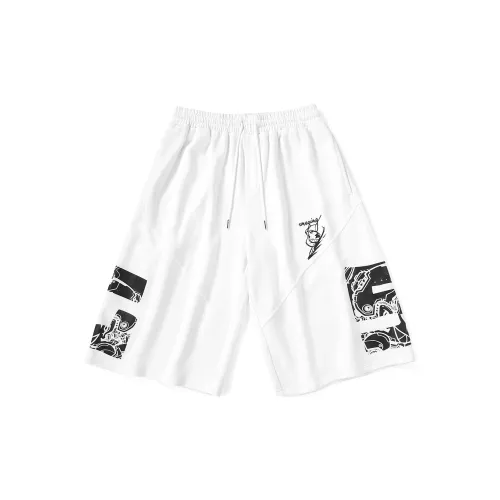 GENANX Casual Shorts Unisex White