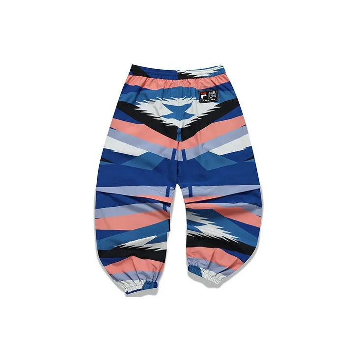 FILA FUSION x MARCELO BURLON COUNTY OF MILAN Knitted Sports Pants Men's Blue Background Diamond-1