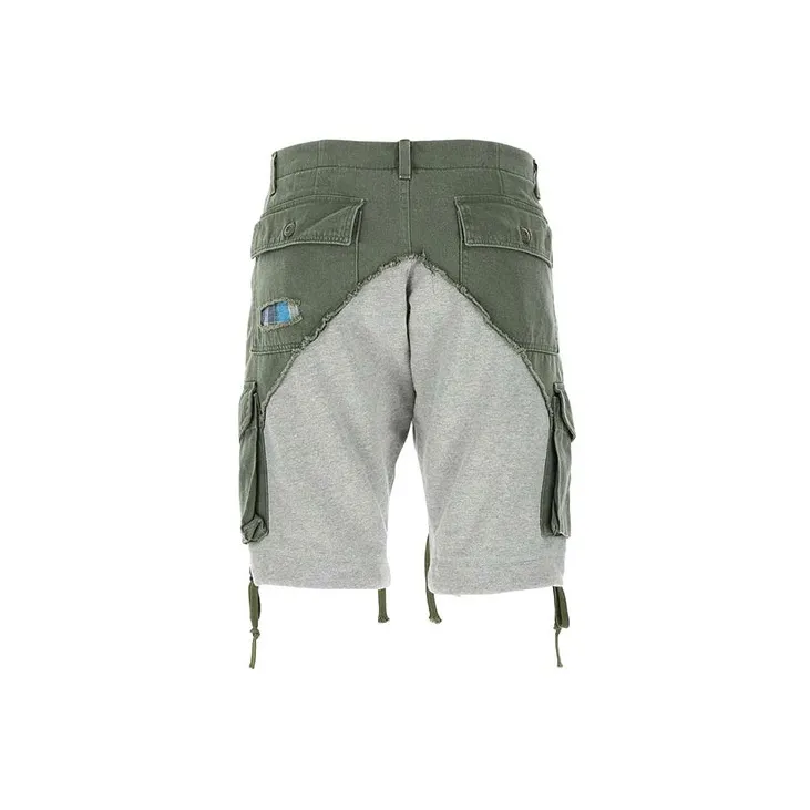 GREG LAUREN Casual Shorts Men Gray Green-1